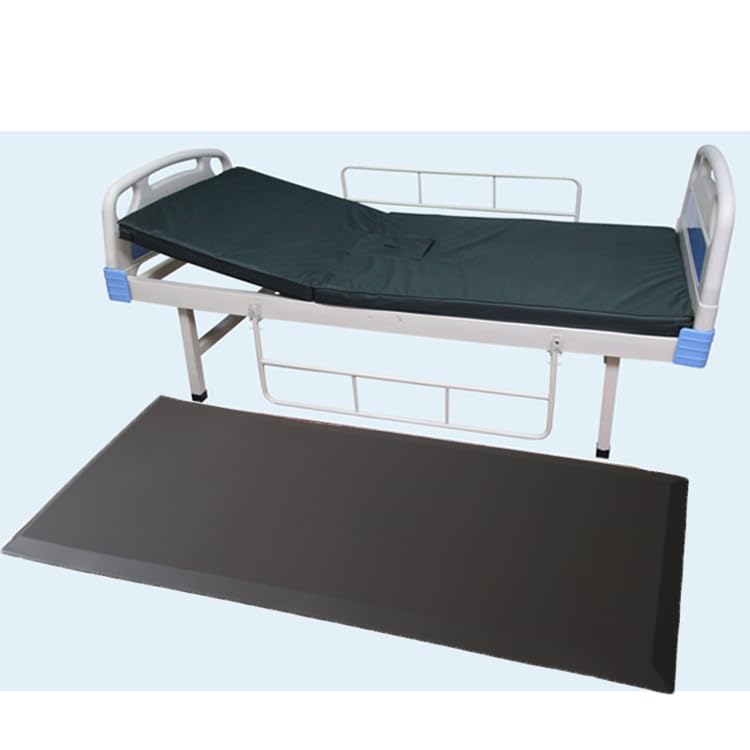 Fall Protection Mat for Elderly - Cushion Safety Mat Reduces Impact - Anti-Slip Fall Mats for Elderly - Bedside Floor Mats-24''x70''x3/4'' - color: Black