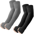 ROXUN Arm Sleeves with Thumb Hole, Cooling UV Sun Protection Compression Tattoo Cover Up for Men/Women - color: 2 Pairs - Black+dark Gray