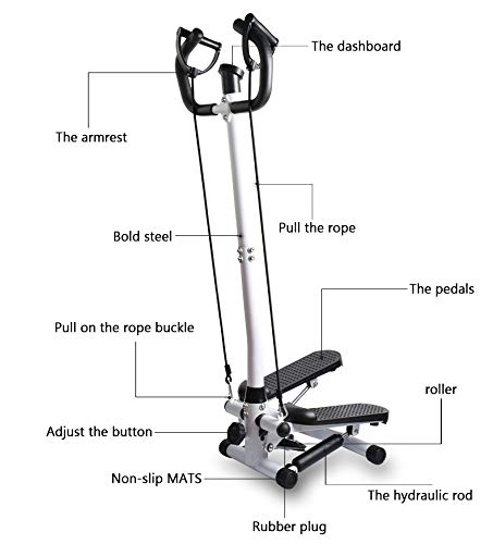 MAD HORNETS Fitness Workout Exercise Air Stair Stepper Machine Cardio Equipment with Handle bar, Multi-Function LCD Moniter