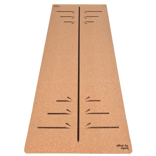 Luxury Cork Yoga Mat - Non Slip, Extra Thick Grip. Thicker, Longer, and Wider for More Comfort and Support. Tough Enough For Hot Yoga. Natural, Non Toxic, and Eco Friendly. Optional Alignment Lines. - color: Warrior, size: Extra Thick 80" x 26" x 0.26"