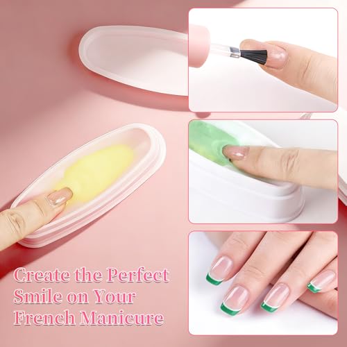 ANGNYA Nail Dip Container Dipping Powder Tray Set - 2 Pack French Manicure Dipping Powder Trays with Smile Line Guide for Professional DIY Nail Art