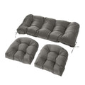 Wicker Chair Cushions Set, 2 U-Shaped Cushions & 1 Loveseat, Waterproof Outdoor Loveseat Cushion for Patio Furniture, Settee Bench Pad All Weather,Gray - color: Gray