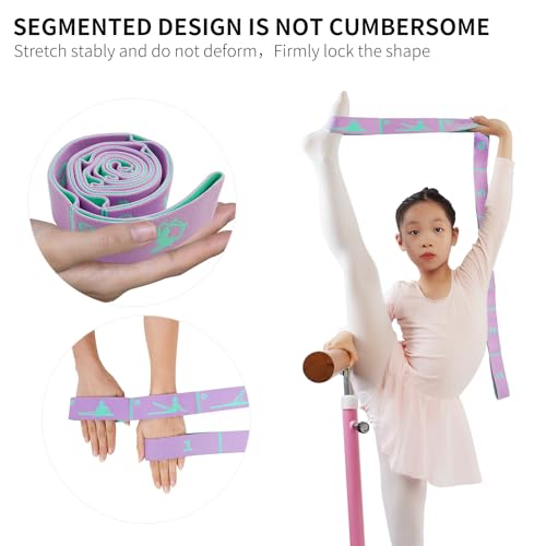 8 Loops Stretching Strap for Kids, Extended Dance Stretch Band Elastic for Ballet & Gymnastics, Children's Resistance Bands for Flexibility Training, Dance Equipment for Girls - color: Purple