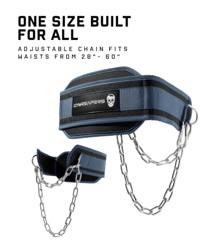 Gymreapers Dip Belt With Chain For Weightlifting, Pull Ups, Dips - Heavy Duty Steel Chain For Added Weight Training - color: Gray