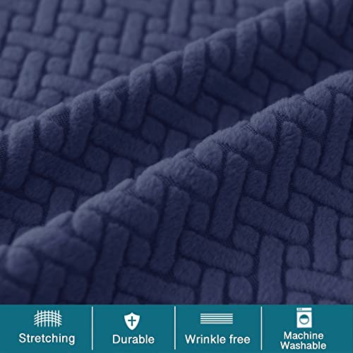 HFCNMY Bar Stool Covers with Backs,4 Pack Stretch Bar Stool Chair Covers,Jacquard Bar Stool Covers,Washable Bar Chair Covers Swivel Barstool Covers Slipcovers with Back Blue - color: Blue