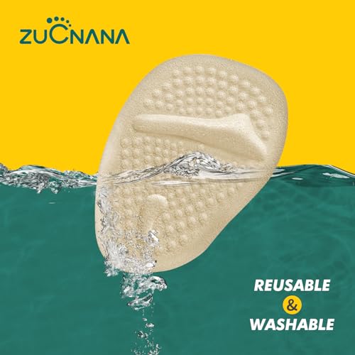 ZUCNANA Ball of Foot Cushions (Beige) | Metatarsal Pads for Women (6 Pairs Foot Pads) | Reusable Shoe Inserts for Pain Relief | Non-Slip Heel Cushion Inserts Best for Neuroma and Callus - color: Beige