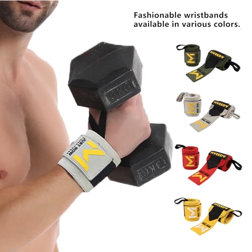 Pro-Grade Weightlifting Wrist Wraps (24") for Gym, Strength Training, and Powerlifting(1 Pair) - Heavy-Duty Thumb Loop Straps for Maximum Wrist Support in Bodybuilding & Fitness (Men & Women) - color: Grey&Black