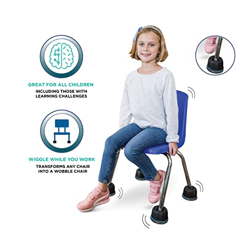 Bouncyband Wiggle Wobble Chair Feet, 10-Pack – Transform a Standard School Chair into a Wobble Chair – Chair Feet for Classroom Help Improve Concentration and Calm Children Aged 3+ - size: 10 Pack