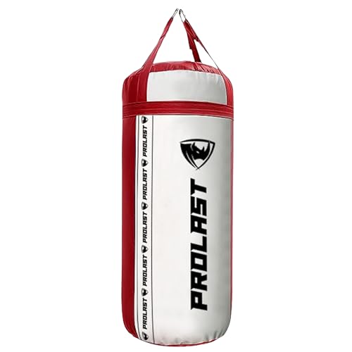 4Ft XL 135Lb Heavy Punching Kicking Bag for Adults, Boxing, MMA, Martial Arts, Muay Thai, Strength Training Equipment - color: White / Red, size: Filled