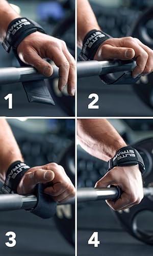 Fitgriff® Elite Straps - Lifting Wrist Straps (Rubber Grips) for Weightlifting, Gym, Workout, Deadlift - Anti-Slip Revolution for Men and Women - size: Medium-Large