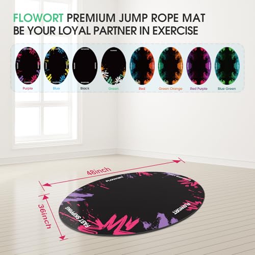 Cheete Jump Rope Mat Large Rubber Exercise Mat Indoor Outdoor Shock Absorbing Mat Non-Slip Oval Design for Floor & Rope Protection, Workout Mats for Home Gym Flooring - color: Purple