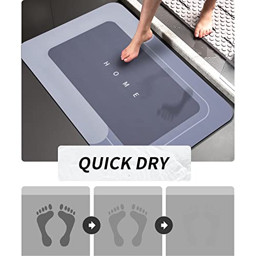 Housego Absorbent Bath Mat, Quick Dry Bath Rug, Non-Slip, 2PCS, Blue | 2PCS Absorbent Bath Mat Magic Rug Sets; Quick Drying Bath Mat Non-Slip Floor Rug Rubber Backed for Bathroom Kitchen Shower - color: Blue, size: 2 PCS (19.7" x 23.6", 19.7" x 31.9")