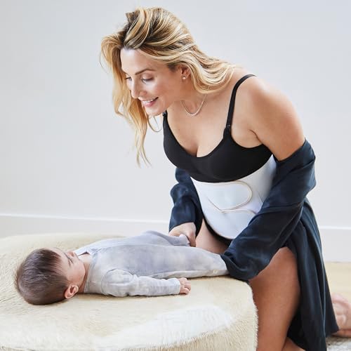 Belly Bandit BFF Postpartum Belly Wrap, Adjustable Abdominal Wrap | Post Pregnancy Recovery, Corset-Inspired Design for Waist, Core, and Back Support for C-Section or Natural Birth - color: Cream, size: Medium