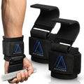 Weightlifting Hooks with Wrist Straps, Black, Padded Lifting Hooks for Men & Women, Heavy Duty, 700 lbs Capacity