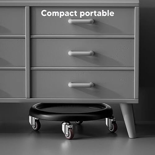 Wheel,360 Degrees Swivel Core Coaster Abdominal Strength Workout Trainer for Home Gym Fitness Waist Strength Trainer (Black)