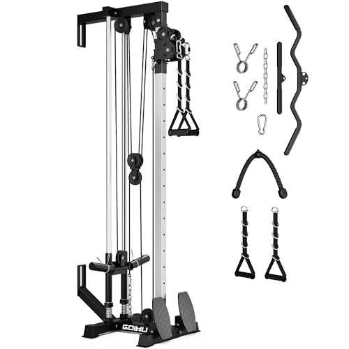 Wall Mount Cable Station, WM1 Cable Crossover Machine with 17 Positions, High and Low Cable Crossover Machine with Removable Footplate for Garage Home Gym - style: WM1 Cable Station BK