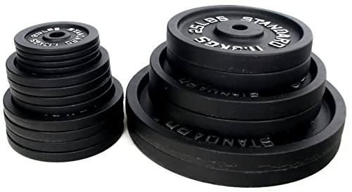 BalanceFrom Cast Iron Olympic 2-Inch Plate Weight Plate for Strength Training, Weightlifting and Crossfit, Multiple Packages - color: Style #2, style: F. 280LB Set