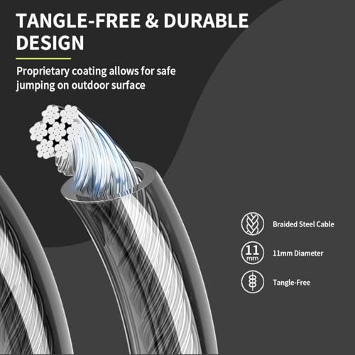 Weighted Jump Rope 1LB for Men & Women - Heavy Duty 11mm Steel Cable, Metal Handles with Smooth Spin, Comfortable Grips & Adjustable Length | Perfect for Muay Thai, MMA & High-Intensity Fitness Workouts