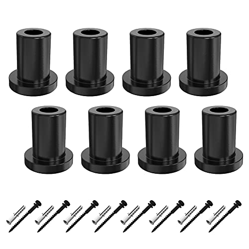 ZEKOO 1-3/4" Barn Door Hardware Spacers with Lag Bolts Wall Anchor, 8 Sets | Heavy Duty Sliding Door Hardware Rail Spacers Replacement for Connecting Track, Carbon Steel Connection Device, Matte Black - size: 1-3/4'' 8-PCS