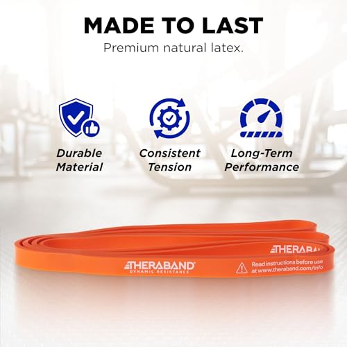 THERABAND High Resistance Band, Light Elastic Super Band for Full Body Workouts, Physical Therapy, Strength Training, Durable 41” Loop Exercise Band, 15 lb Resistance - size: Light (15 lbs)