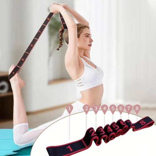 Fitness Resistance Band for Stretching and Yoga, Number Stretch Resistance Band with Clear Markings, 8-Section Elastic Training Bands - color: 2PCS