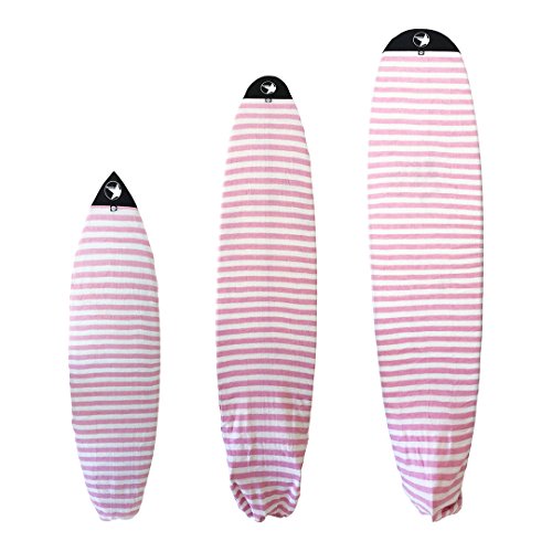 Surf Squared Surfboard Sock Cover and Paddleboard Cover - Lightweight Stretch Protective Surfboard Bag - Surfing Accessories - Shortboard, Longboard, Hybrid, Wakesurf, Standup Paddleboard SUP - color: Pink, size: 10'6" Longboard