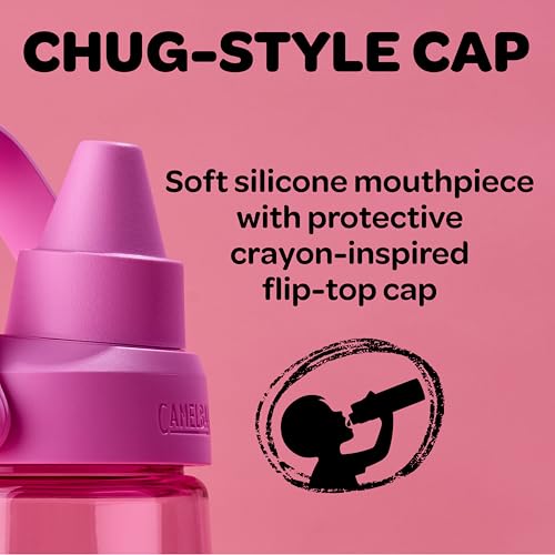 CamelBak Crayola Chug Insulated Stainless Steel Water Bottle, Cold Retention Design with Spill Resistant Chug Lid for Everyday Hydration, 16oz, Cherry Red - color: Cherry Red