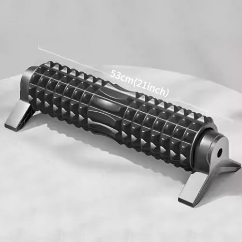RUNWE Foam Roller with Stand - Bracket Foam Roller for Back Pain, 21 inch Trigger Point Deep Tissue Massage Roller, Medium Density Grid Bracket Foam Rollers, Leg Roller for Muscles Deep Tissue - color: Purple