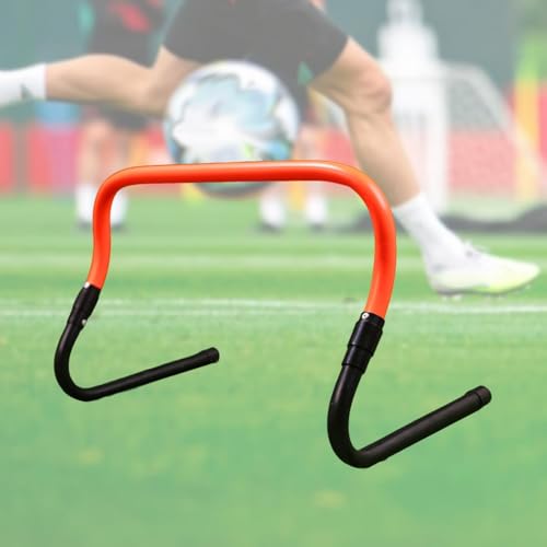 Menolana Agility Hurdle Adjustable Obstacle Improves Strength Speed Hurdle Jumping Bar for Games Football Coaching Multi Sports - color: Black Orange