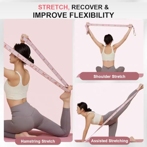 Fabric Resistance Bands for Working Out, Fabric Booty Bands for Legs and Butt with Stretching Strap Included, Non-Slip Glute Bands for Yoga Pilates Home Fitness