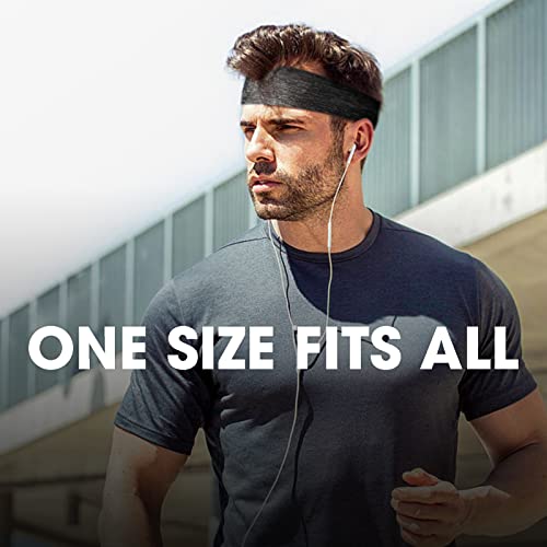Braylin Men's Headbands, 3-Pack Head Band for Men, Sport Sweatbands for Running Fitness Yoga Cycling, Sweat Wicking Non Slip - color: 06.3Pcs Black+Black/Yellow+Black/Gray