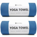 Eunzel 2 Pack Hot Yoga Towel Non Slip Yoga Mat Towel Non-Slip Sweat Absorbent Microfiber Towel for Hot Yoga, Pilates and Workout 72" x 26.5", Navy - color: Z-navy(2 Pack )