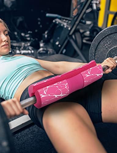 POWER GUIDANCE Barbell Squat Pad - Neck & Shoulder Protective Pad - Great for Squats, Lunges, Hip Thrusts, Weight Lifting & More - Fit Standard and Olympic Bars Perfectly - color: Pink Marble