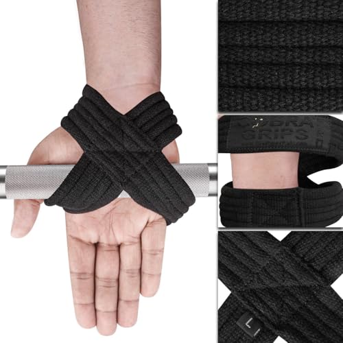Deadlift Straps Figure 8 Loop Lifting Straps The #1 Choice for Power Lifters weightlifters workout Enthusiasts - color: Jet Black, size: 80 cm 8.0"+ And Up Wrist Circumference
