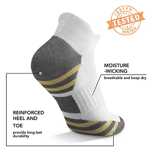 5 Pairs Copper Compression Socks for Women & Men - Ankle Plantar Fasciitis Arch Support Running Socks for Athletic - color: 03 White, size: XX-Large
