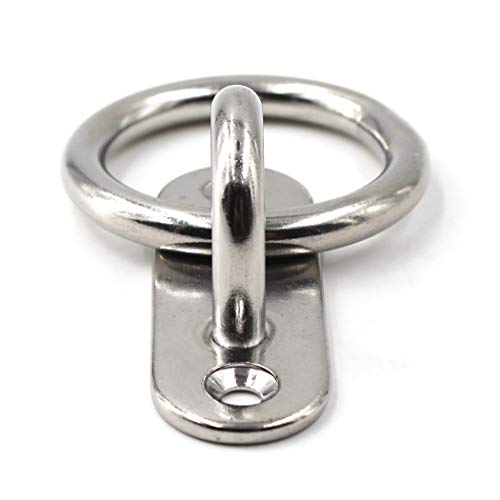 Ceiling Wall Mount Hook Heavy Duty Anchor with Ring 1/4" 6mm 304 Stainless Steel Great for Yoga Swings Hammocks/Boat Rigging/Marine Deck Hardware/Suspension Training Straps - color: 6mm ellipse with ring