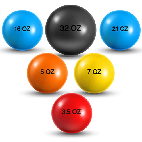 Hungdao 6 Pcs Weighted Plyo Training Balls Variable Plyo Weighted Balls Practice Weighted Baseball Weighted Ball Set for Throwing Pitching Power Improving Accessories, 6 Colors - size: 3.5 to 32 Oz