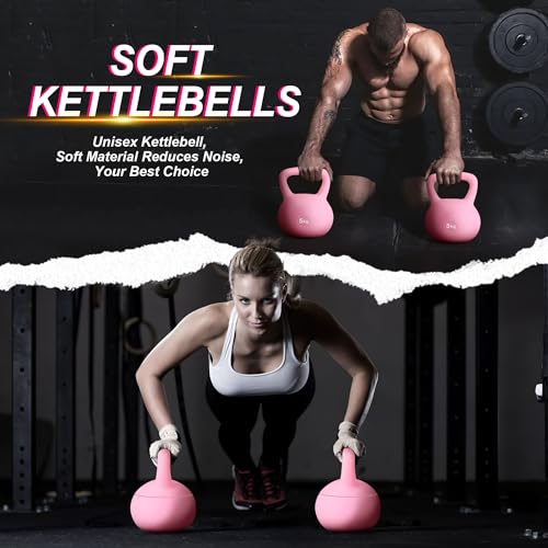sogesfurniture Soft Kettlebells,Safe Strength Training Kettlebells,Iron Sand Filled Weights Strength Training Kettlebells,Fitness Soft Kettlebells for Women Men Children - color: 20LBS-Pink