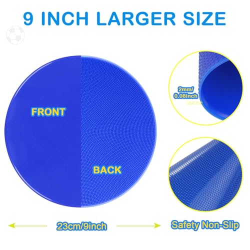 Spot Markers 4inch 9inch Rubber Agility Dots Flat Cones Non Slip Sports Dots Floor Spots Agility Markers for Kids Soccer Football Basketball Speed Agility Training - style: 24pcs (3Colors) 9inch