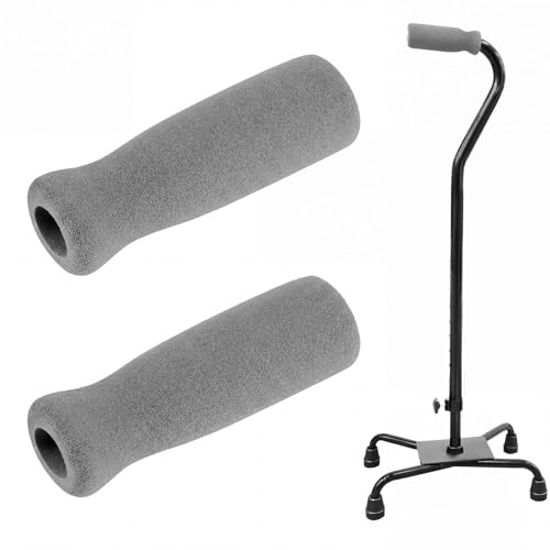 Timtin Foam Cane Handle Grip Replacement Offset Walking Hand Foam Handle for Bicycle Handlebars Walking Cane Accessories 4.53 x 0.98 x 0.98 Inch - color: Grey