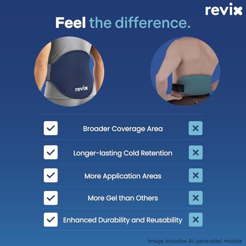 REVIX Extra Large Lower Back Ice Pack Wrap, 2 Pack Gel Wrap for Lumbar | Reusable Cold Gel for Sciatica & Waist Relief, 13.4 x 11 in, Hands-free Lumbar Wrap for Men & Women, Blue - color: Blue