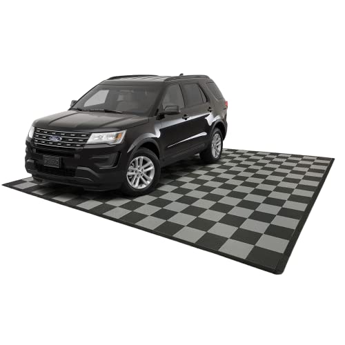 Speedway Garage Floor Mat Kit for 2-Car, Large, Checkered - Black/Grey - color: Checkered - Black/Grey, size: Garage Kit - 2-Car