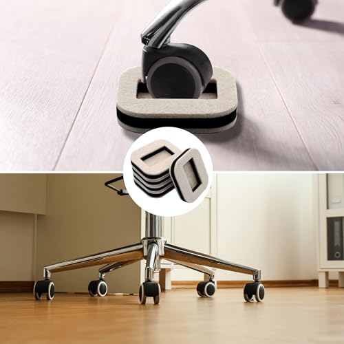 5 Pack Felt Chair Leg Floor Protectors Office Caster Pad for Preserve Hardwood Furniture Stoppers to Prevent Sliding Prevent Scratches Reduce Noise Beige