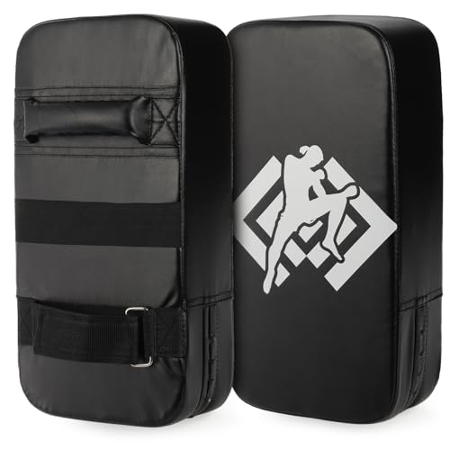ZOOFOX 2 Pack Muay Thai Pads, Boxing Equipment Kicking Punching Shield, MMA Karate Taekwondo Training Pads for Men Women Gym