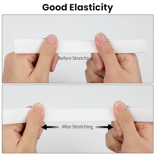 Elastic Band for Sewing 3/4 Inch Wide 10 Yards, Durable & Soft High Elasticity Stretch Elastic Bands Cord for Sewing, Waistbands, Pants, DIY Crafts, White - color: White, size: 3/4 Inch * 10 Yards