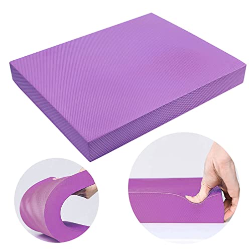 RiToEasysports Fitness Yoga Balance Mat, Balance Training Foam Pad Flat Support Soft Cushion High Exercise Yoga Mat Training Mats for Women Mats - color: Dark Rattan Purple