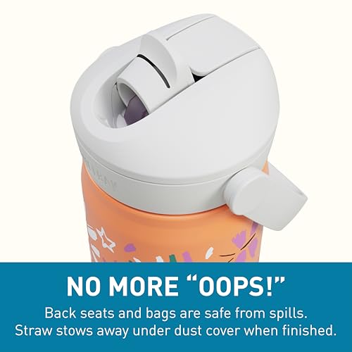 CamelBak Thrive Flip Straw Kids Bite Valve Stainless Steel Water Bottle Butterfly Rainbow, 12oz - color: Butterfly Rainbow