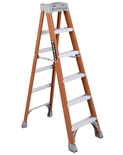 Louisville Ladder 6-Foot Fiberglass Step Ladder, 300-Pound Load Capacity, Type IA, FS1506 - size: 6 feet