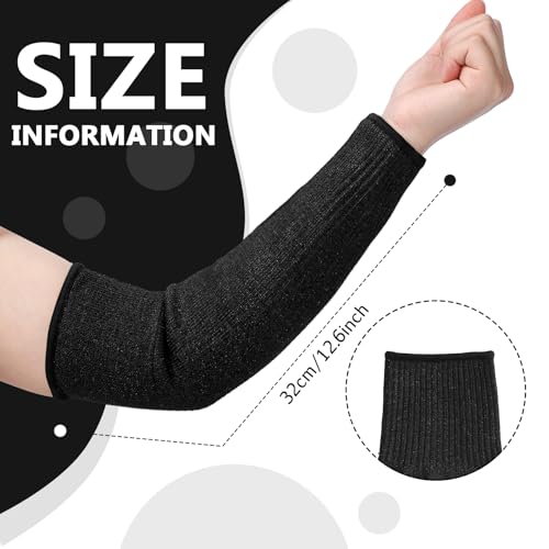 Sintege 3 Pairs Arm Protectors for Thin Skin and Bruising Cut Resistant Forearm Sleeve Level 5 Arm Burn Protection Sleeve(12.6 Inch,Black) - color: Black, size: 12.6 Inch