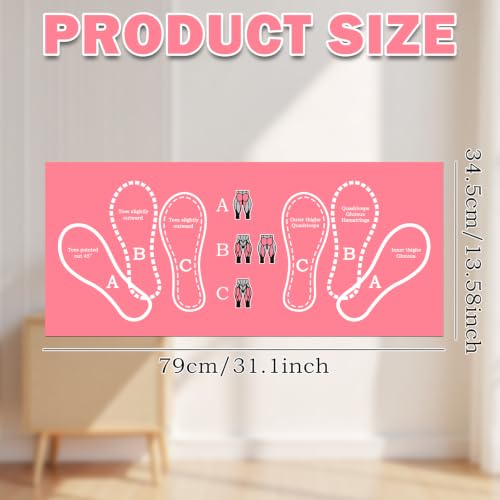 Anti-Slip Squat Mat, Squat Mat with Foot Position Sports Accessories for Home Workout, Anti-Slip & Shock-Absorbing Scientific Design Suitable for Home & Gym Use - color: Pink White